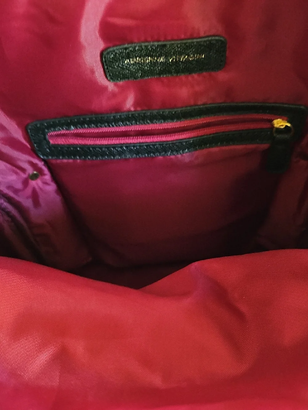 Adrienne Vittadini Black Quilted Backpack with Gold Hardware - EUC